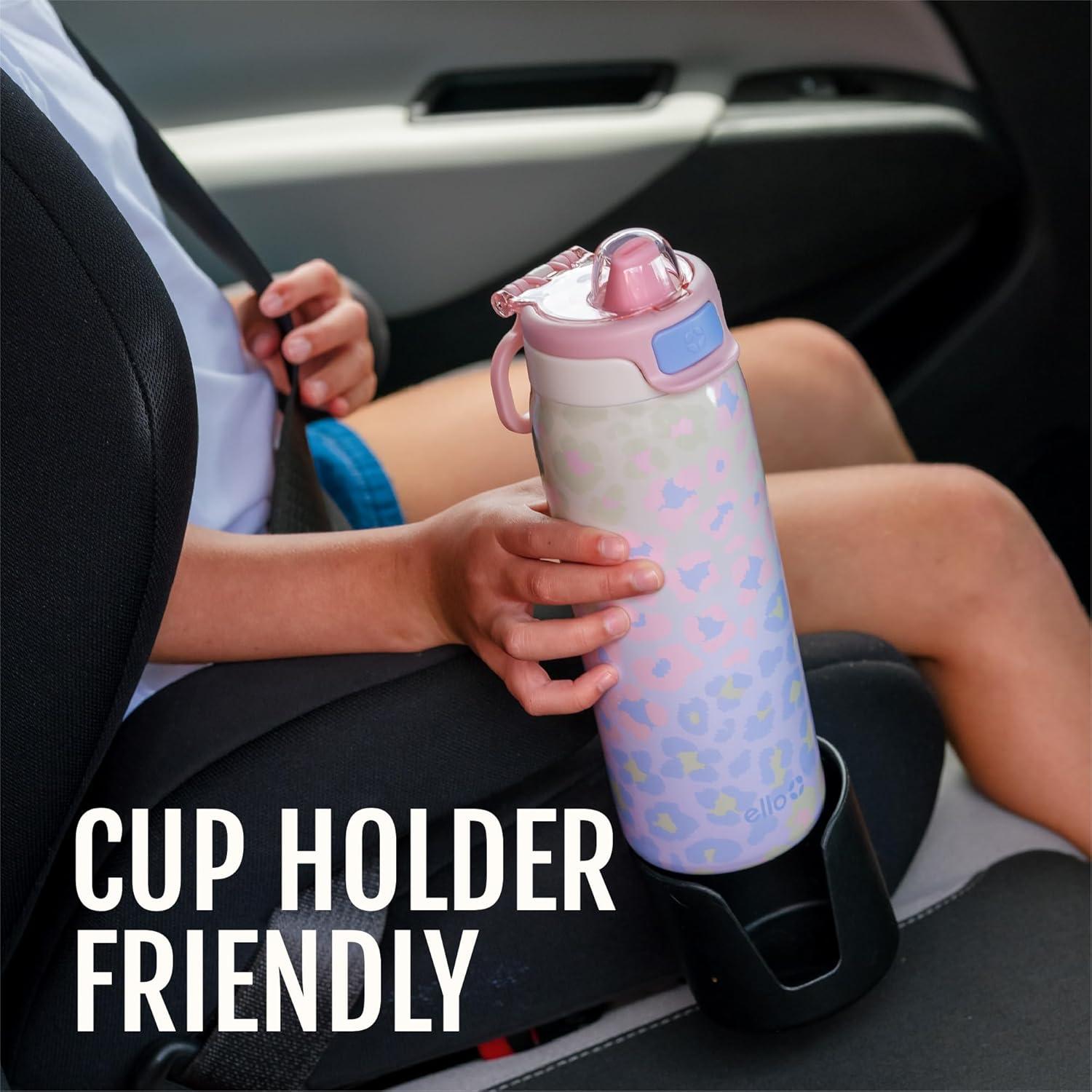 imageEllo Kids Pop amp Fill 18oz Stainless Steel Water Bottle with Quick Fill Technology DoubleWall Vacuum Insulation Leak Proof Locking Lid Sip amp Chug BPA Free Gifts for Girls Boys Purple HolographicLighthouse