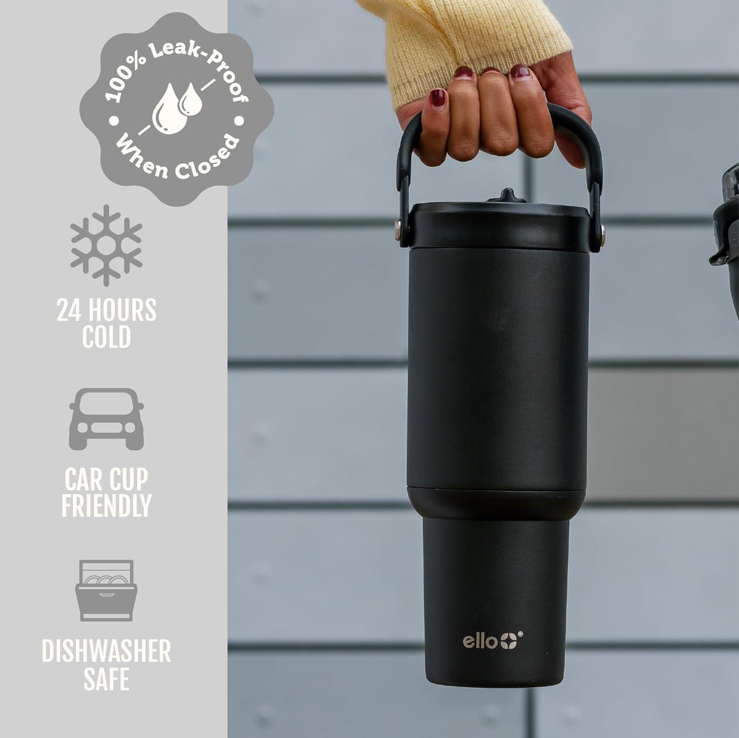 Ello Oasis Go+ 32oz Tumbler with Top Handle and Retracting Straw ...