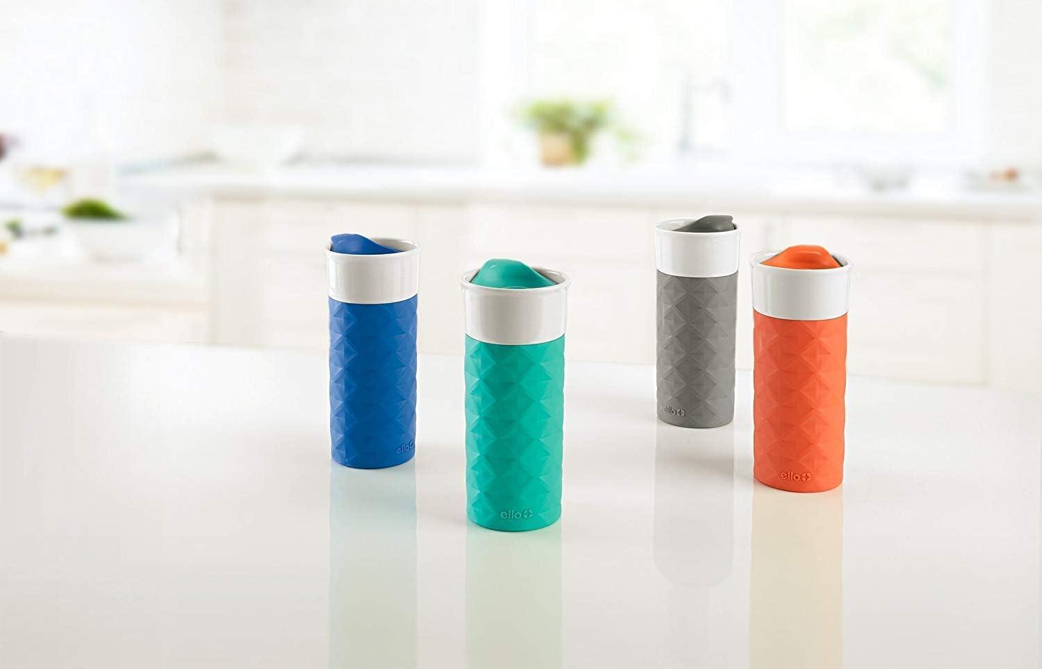 imageEllo Ogden 16oz Ceramic Travel Mug with SplashResistant Slider Lid and Protective Silicone Sleeve Perfect for Coffee or Tea BPAFree Dishwasher Safe TealTeal