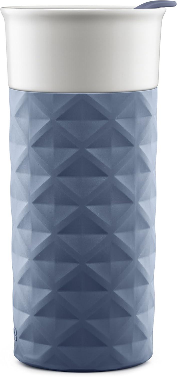 imageEllo Ogden 16oz Ceramic Travel Mug with SplashResistant Slider Lid and Protective Silicone Sleeve Perfect for Coffee or Tea BPAFree Dishwasher Safe TealEvening Blue