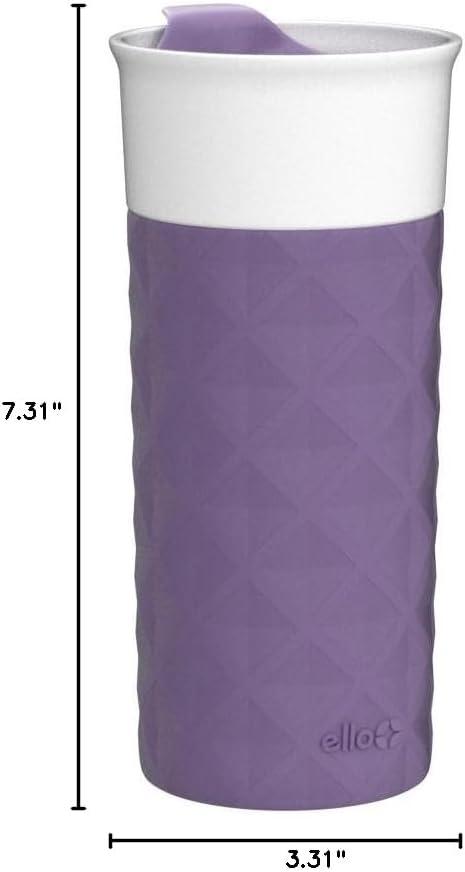 imageEllo Ogden 16oz Ceramic Travel Mug with SplashResistant Slider Lid and Protective Silicone Sleeve Perfect for Coffee or Tea BPAFree Dishwasher Safe TealDeep Purple