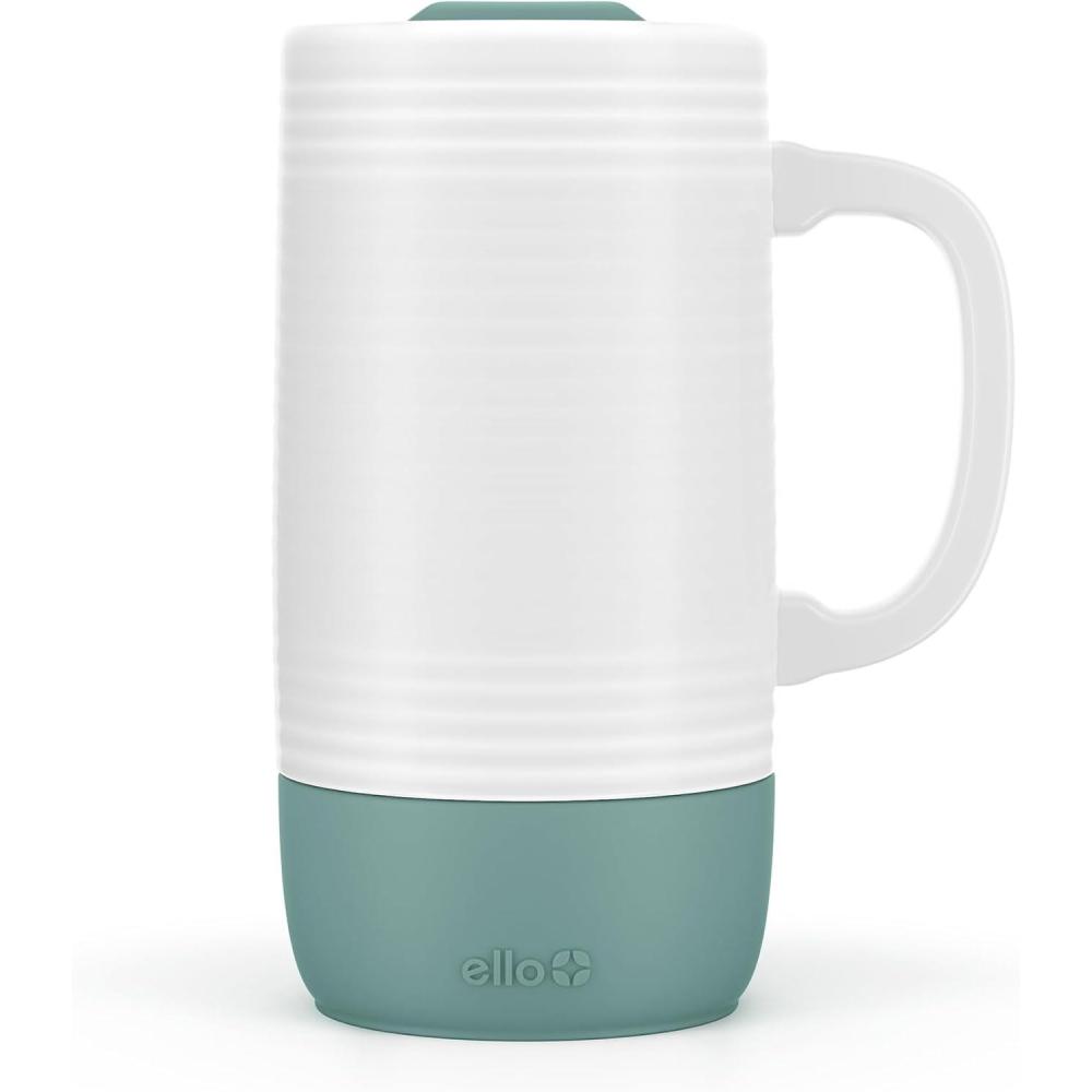 imageEllo Jane 18oz Ceramic Travel Mug with Handle SplashResistant Slider Lid and Builtin Coaster Perfect for Coffee and Tea BPA Free Dishwasher Safe Holiday Gift Her Him MidnightAlligator
