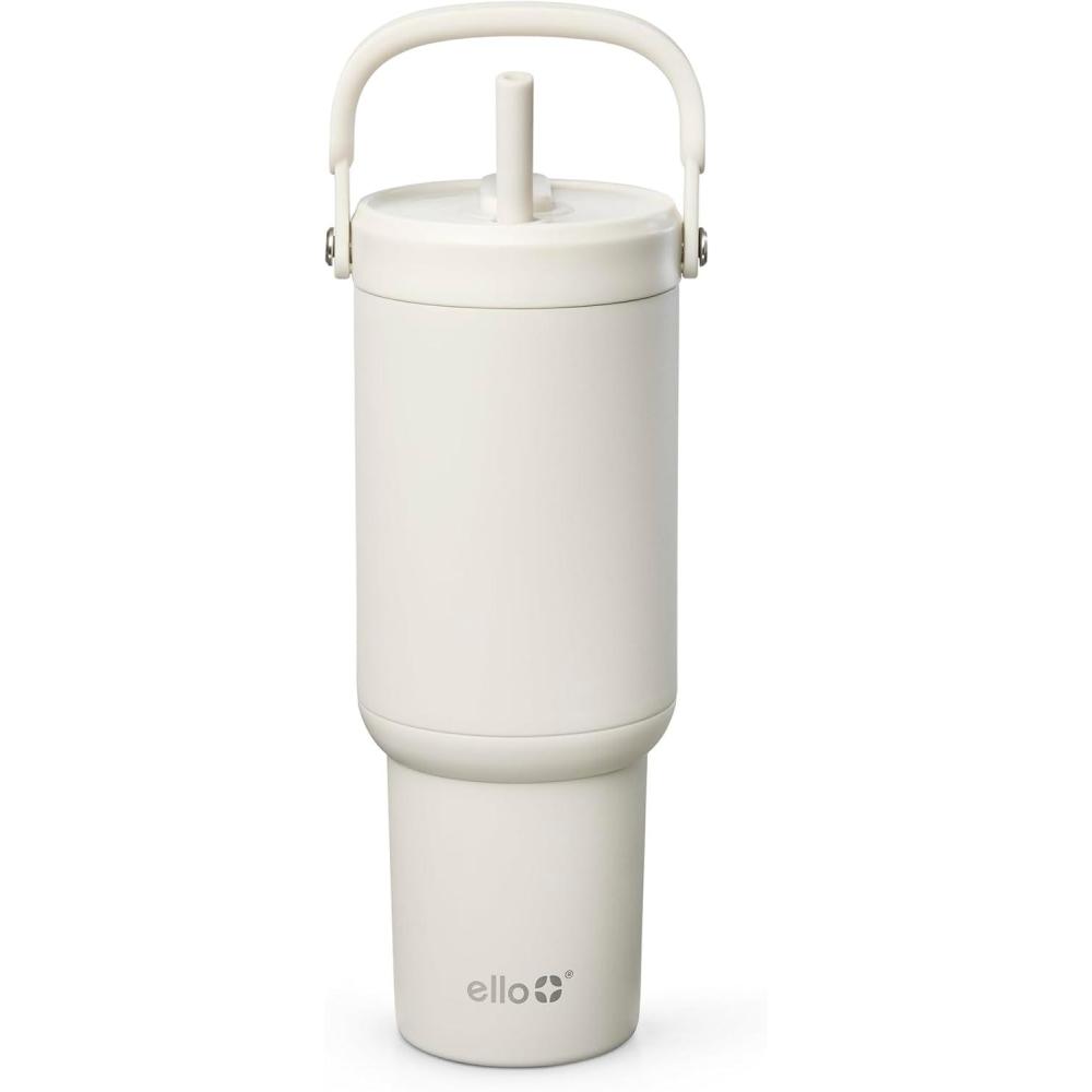 imageEllo Oasis Go 26oz Tumbler with Top Handle and Retracting Straw  Reusable Insulated Stainless Steel Cup 100 Leakproof Water Bottle 24 Hours Cold Cup Holder Friendly For Travel  MineralMineral