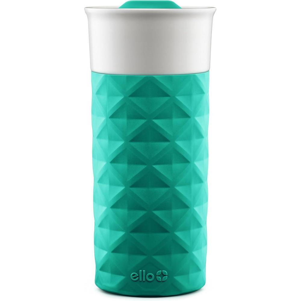 imageEllo Ogden 16oz Ceramic Travel Mug with SplashResistant Slider Lid and Protective Silicone Sleeve Perfect for Coffee or Tea BPAFree Dishwasher Safe TealTeal