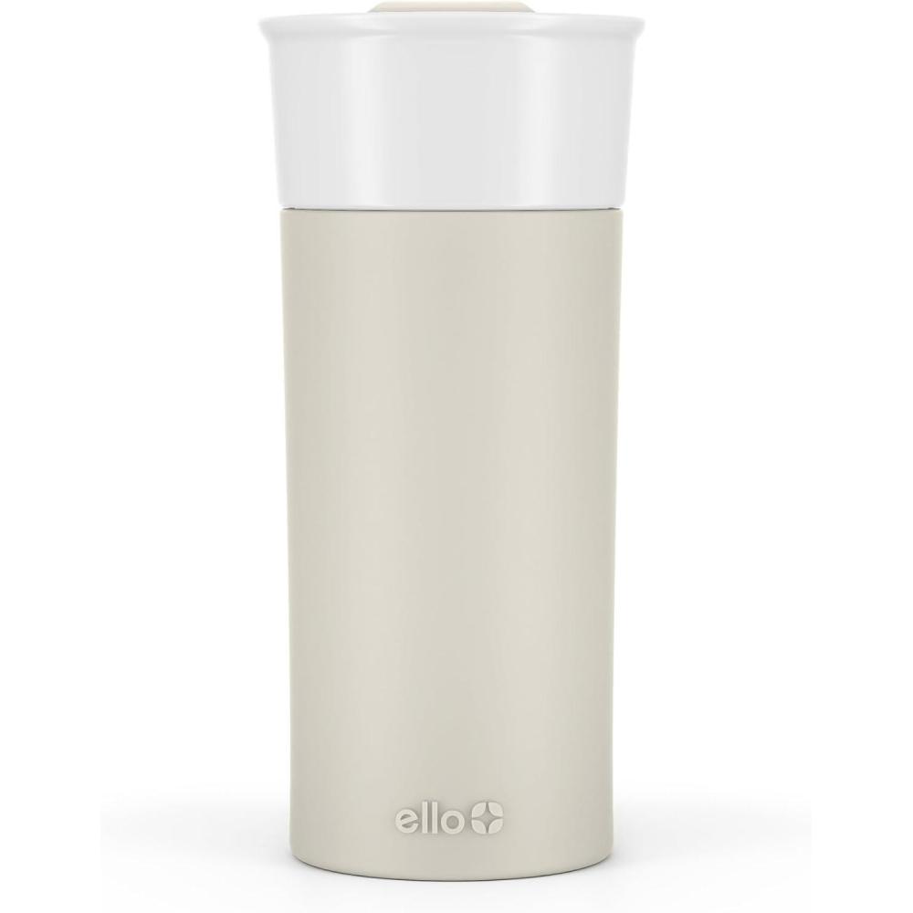 imageEllo Ogden 16oz Ceramic Travel Mug with SplashResistant Slider Lid and Protective Silicone Sleeve Perfect for Coffee or Tea BPAFree Dishwasher Safe TealMineral