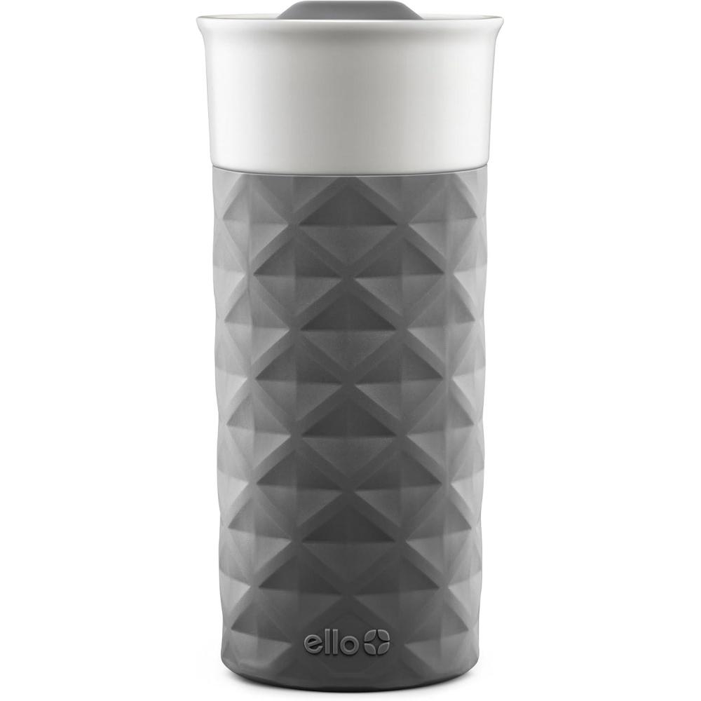 imageEllo Ogden 16oz Ceramic Travel Mug with SplashResistant Slider Lid and Protective Silicone Sleeve Perfect for Coffee or Tea BPAFree Dishwasher Safe TealGray
