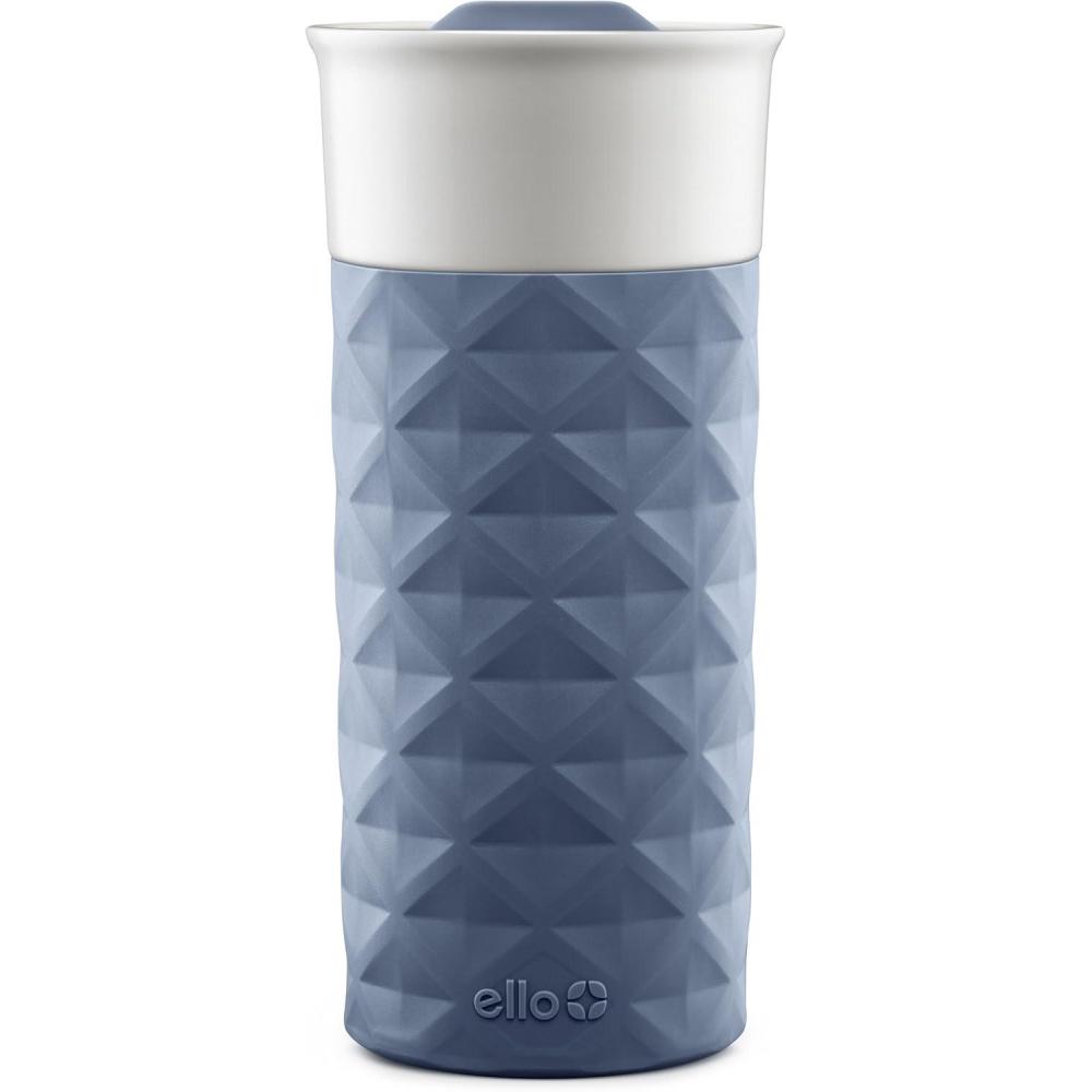 imageEllo Ogden 16oz Ceramic Travel Mug with SplashResistant Slider Lid and Protective Silicone Sleeve Perfect for Coffee or Tea BPAFree Dishwasher Safe TealEvening Blue