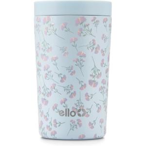 Ello Jones Stainless Steel Travel Coffee Mug – Travel Tea Mug, 11oz, Rosegold(Serene Blooms)