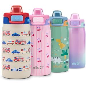Ello Kids Pop & Fill 12oz Toddler Water Bottle with Quick Fill Lid, Double-Wall Vacuum Insulated Stainless Steel, Leak Proof, BPA Free, Sip & Chug, For School, Lunchboxes, To the Rescue(To the Rescue)