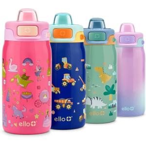 Ello Kids Pop & Fill 12oz Toddler Water Bottle with Quick Fill Lid, Double-Wall Vacuum Insulated Stainless Steel, Leak Proof, BPA Free, Sip & Chug, For School, Lunchboxes, To the Rescue(Royal Palace)
