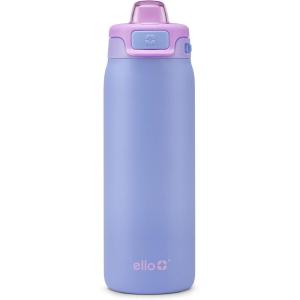 Ello Kids Pop & Fill 18oz Stainless Steel Water Bottle with Quick Fill Technology, Double-Wall Vacuum Insulation, Leak Proof Locking Lid, Sip & Chug, BPA Free, Gifts for Girls Boys, Purple Holographic(Lavender Fields)