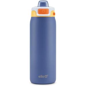 Ello Kids Pop & Fill 18oz Stainless Steel Water Bottle with Quick Fill Technology, Double-Wall Vacuum Insulation, Leak Proof Locking Lid, Sip & Chug, BPA Free, Gifts for Girls Boys, Purple Holographic(Lighthouse)