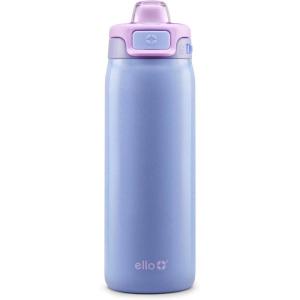 Ello Kids Pop & Fill 18oz Stainless Steel Water Bottle with Quick Fill Technology, Double-Wall Vacuum Insulation, Leak Proof Locking Lid, Sip & Chug, BPA Free, Gifts for Girls Boys, Purple Holographic(Shiny: Purple)