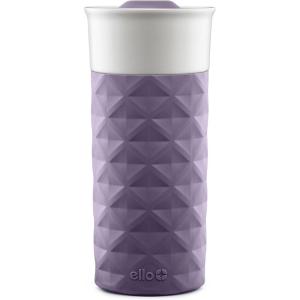 Ello Ogden 16oz Ceramic Travel Mug with Splash-Resistant Slider Lid and Protective Silicone Sleeve, Perfect for Coffee or Tea, BPA-Free, Dishwasher Safe, Teal(Deep Purple)