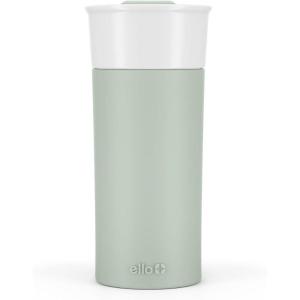 Ello Ogden 16oz Ceramic Travel Mug with Splash-Resistant Slider Lid and Protective Silicone Sleeve, Perfect for Coffee or Tea, BPA-Free, Dishwasher Safe, Teal(Honeydew)