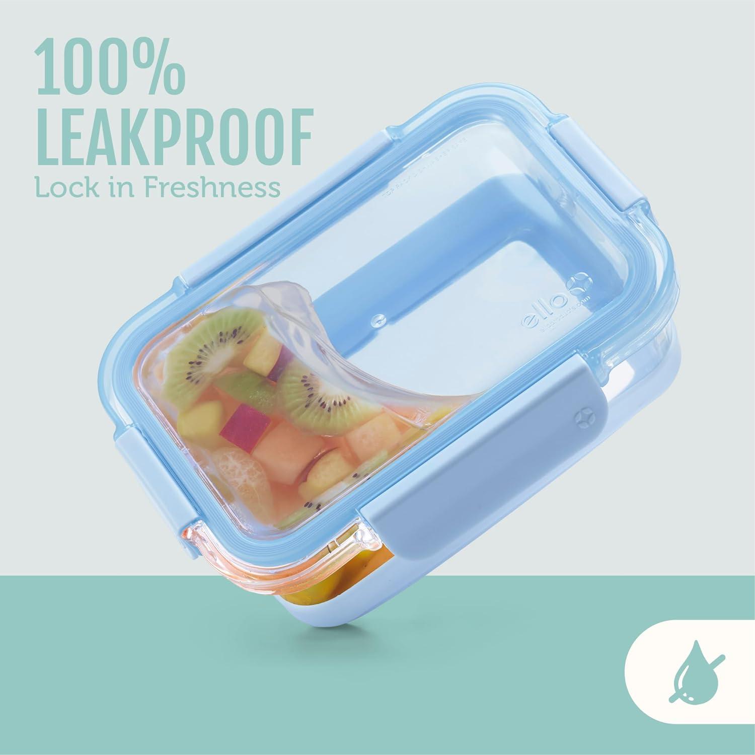 imageEllo Duraglass 34 Cup Meal Prep Sets 10Pc 5 Pack Set Glass Food Storage Container with Silicone Sleeve and Airtight BPAFree Plastic Lids Dishwasher Microwave and Freezer Safe MelonGarden Goals with Boot