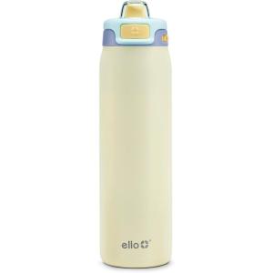 Ello Pop & Fill Stainless Steel Water Bottle with Quick Fill Technology, Double Walled Vacuum Insulated Metal, Leak Proof Locking Lid, Sip & Chug, BPA Free, Holiday Gift for Him Her, 22oz, 32oz, 40oz(Fresh Dew)