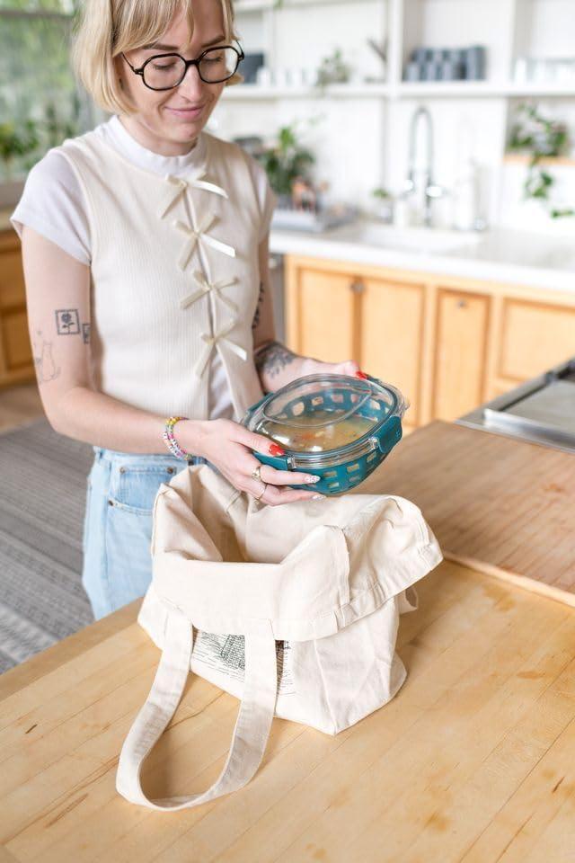 imageEllo Duraglass Meal Prep Container Glass Food Storage Container with Silicone Sleeve and Airtight BPAFree Plastic Lid Dishwasher Microwave and Freezer Safe5 Cup Watercress