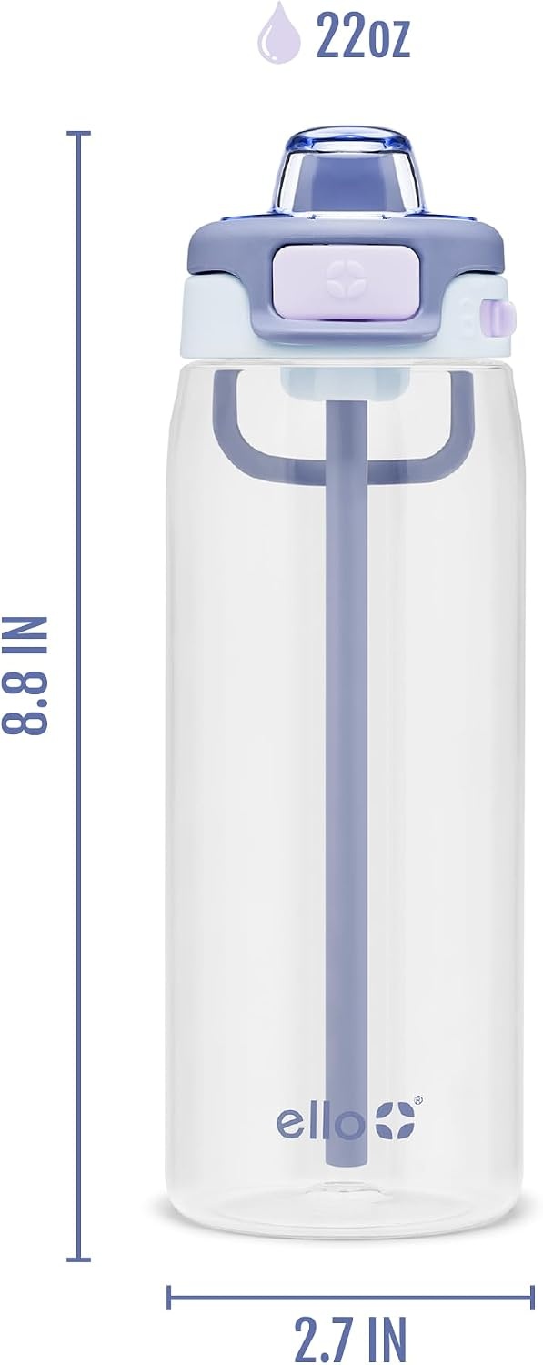 image:imageEllo Pop amp Fill 22oz Tritan Plastic Water Bottle with Quick Fill Technology Clear Water Bottle for School College Travel Leakproof Locking Lid Straw and Chug Reusable BPAFree BlackAurora