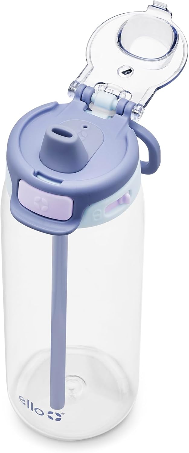 image:imageEllo Pop amp Fill 22oz Tritan Plastic Water Bottle with Quick Fill Technology Clear Water Bottle for School College Travel Leakproof Locking Lid Straw and Chug Reusable BPAFree BlackAurora