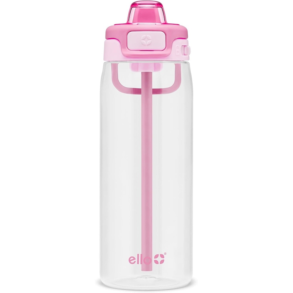 image:imageEllo Pop amp Fill 22oz Tritan Plastic Water Bottle with Quick Fill Technology Clear Water Bottle for School College Travel Leakproof Locking Lid Straw and Chug Reusable BPAFree BlackPetal