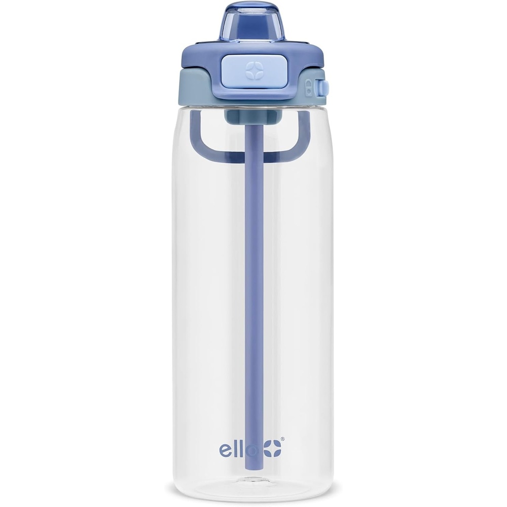 image:imageEllo Pop amp Fill 22oz Tritan Plastic Water Bottle with Quick Fill Technology Clear Water Bottle for School College Travel Leakproof Locking Lid Straw and Chug Reusable BPAFree BlackRain Cloud