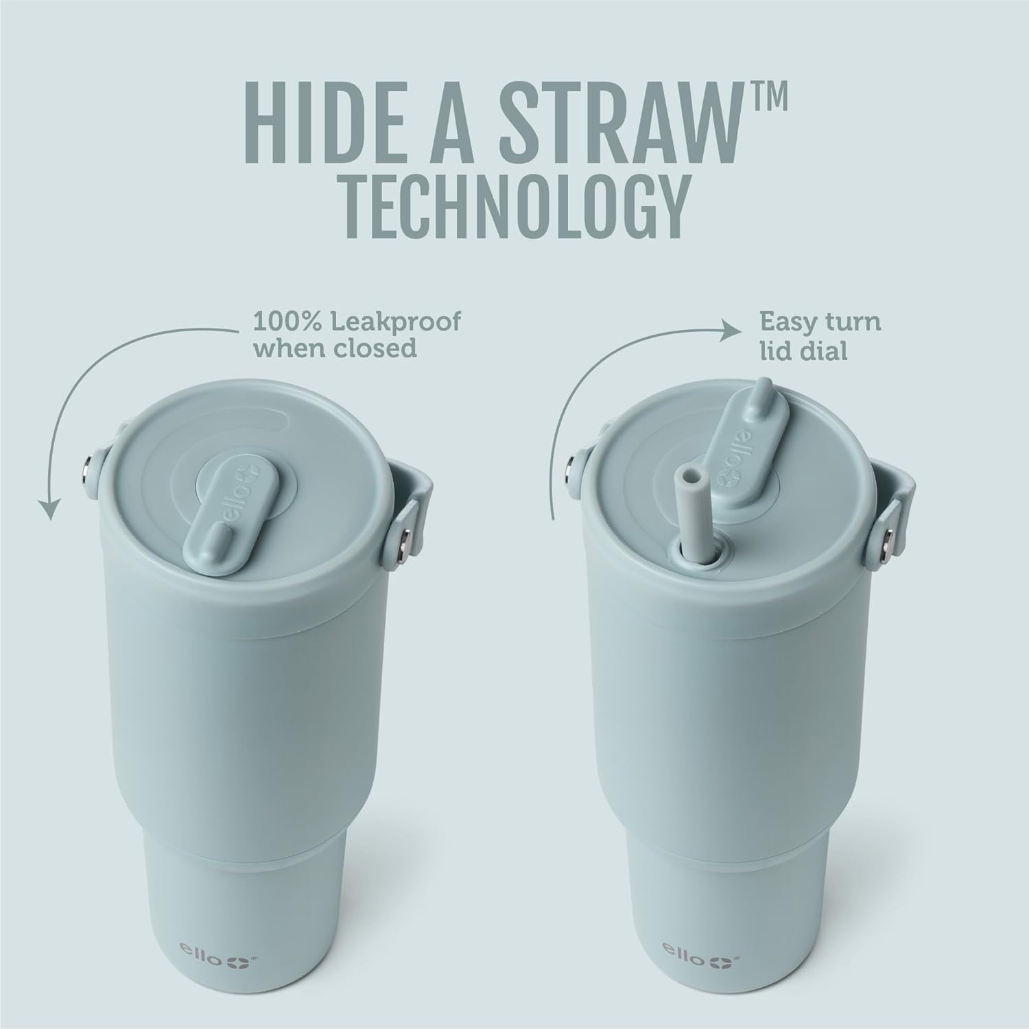 image:imageEllo Oasis Go 32oz Tumbler with Top Handle and Retracting Straw Reusable Insulated Stainless Steel Cup 100 Leakproof Water Bottle 24 Hours Cold Cup Holder Friendly For Travel JadeglowSalt Water