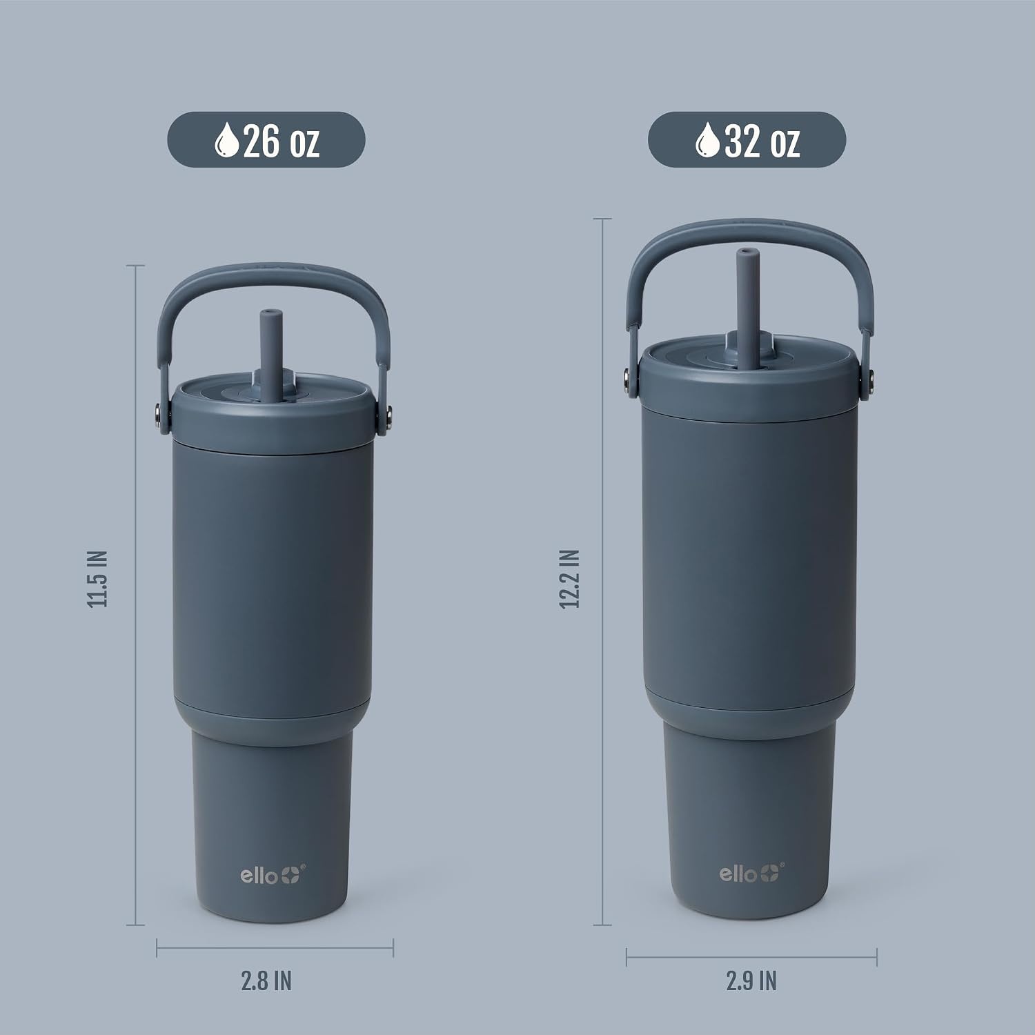 image:imageEllo Oasis Go 32oz Tumbler with Top Handle and Retracting Straw Reusable Insulated Stainless Steel Cup 100 Leakproof Water Bottle 24 Hours Cold Cup Holder Friendly For Travel JadeglowHorizon