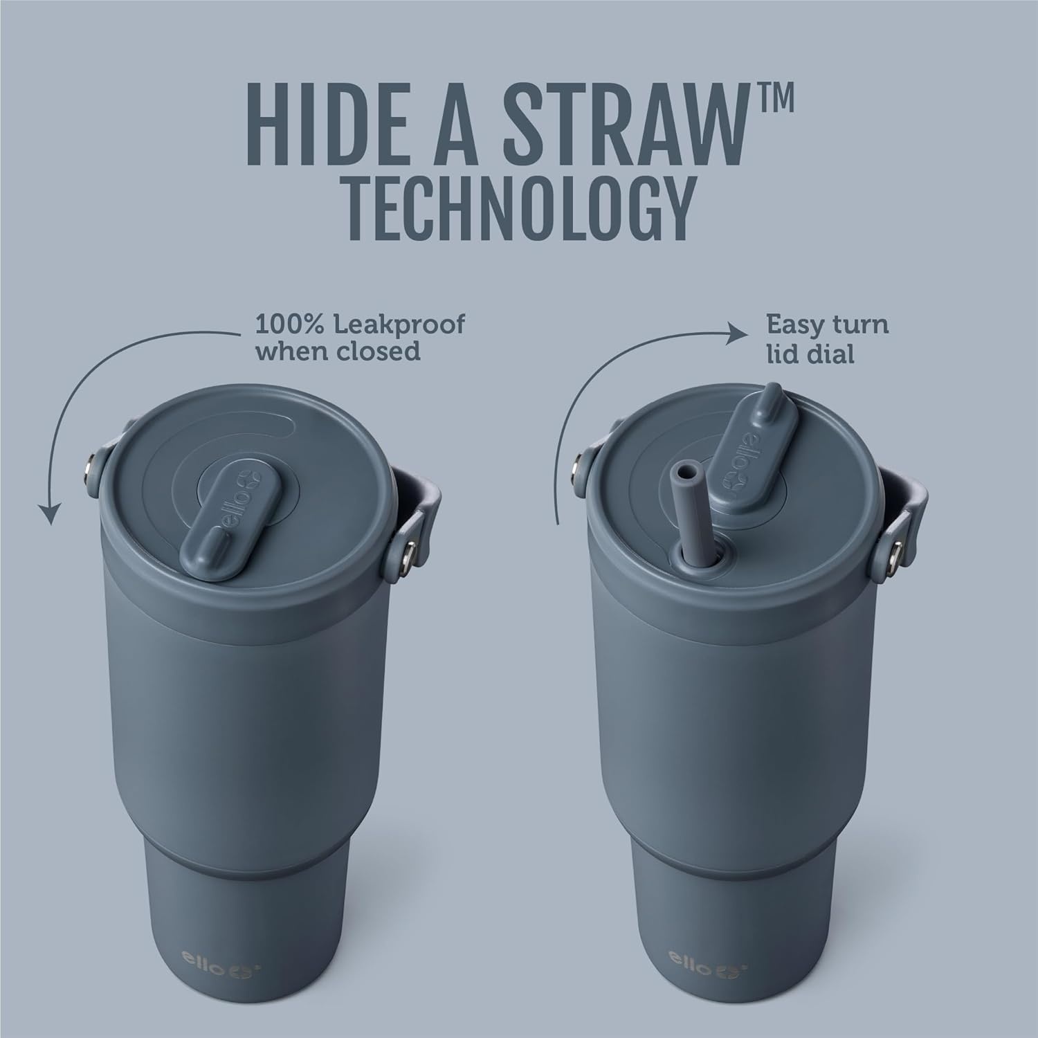 image:imageEllo Oasis Go 32oz Tumbler with Top Handle and Retracting Straw Reusable Insulated Stainless Steel Cup 100 Leakproof Water Bottle 24 Hours Cold Cup Holder Friendly For Travel JadeglowHorizon