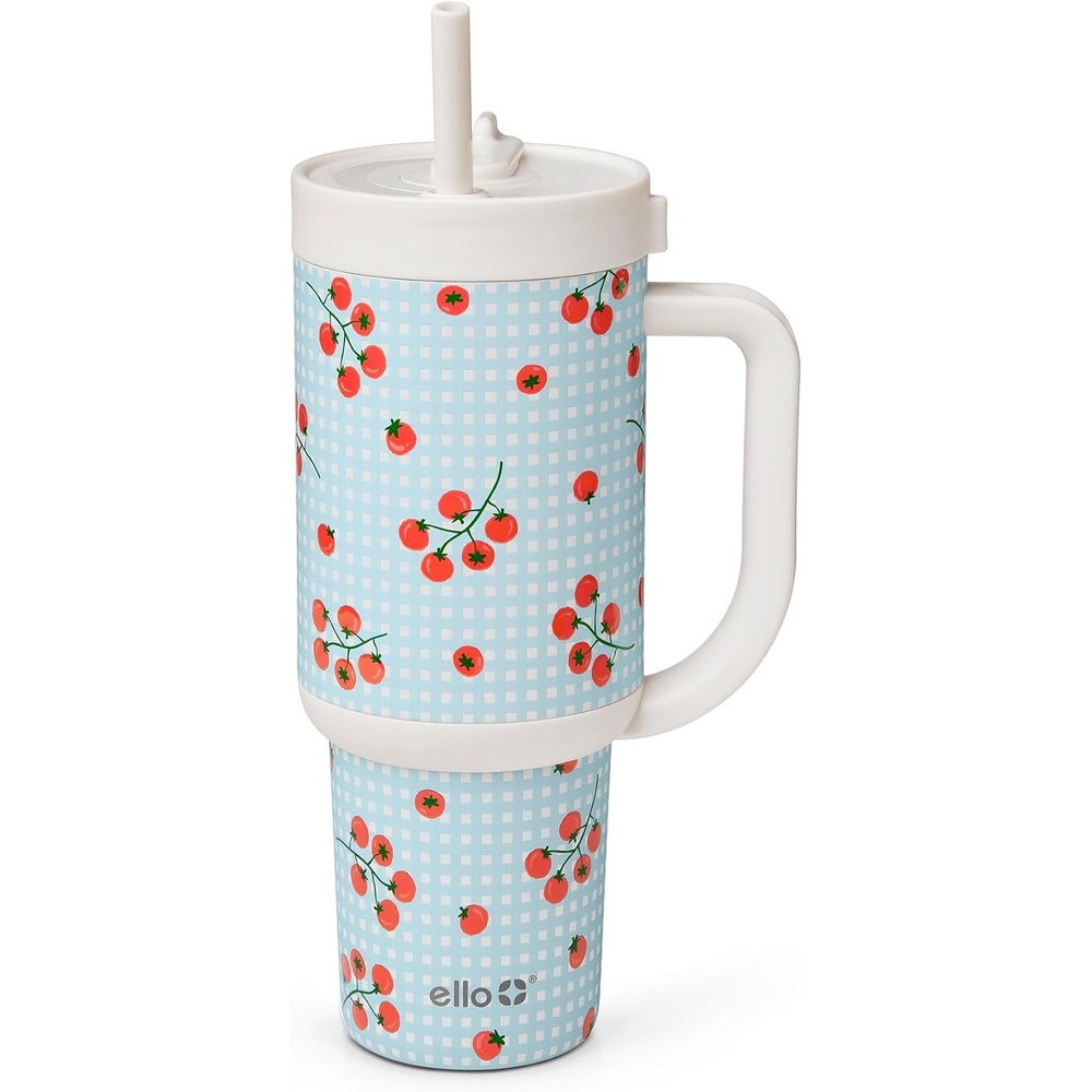 image:imageEllo Oasis 40oz Tumbler with Handle amp Retracting Straw Reusable Insulated Stainless Steel Cup 100 Leakproof Keeps Cold for 24 Hours Cup Holder Friendly Picnic on the VinePicnic On The Vine