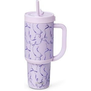 Ello Oasis 40oz Tumbler with Handle & Retracting Straw | Reusable Insulated Stainless Steel Cup 100% Leakproof | Keeps Cold for 24 Hours | Cup Holder Friendly | Picnic on the Vine(Take a Bow)