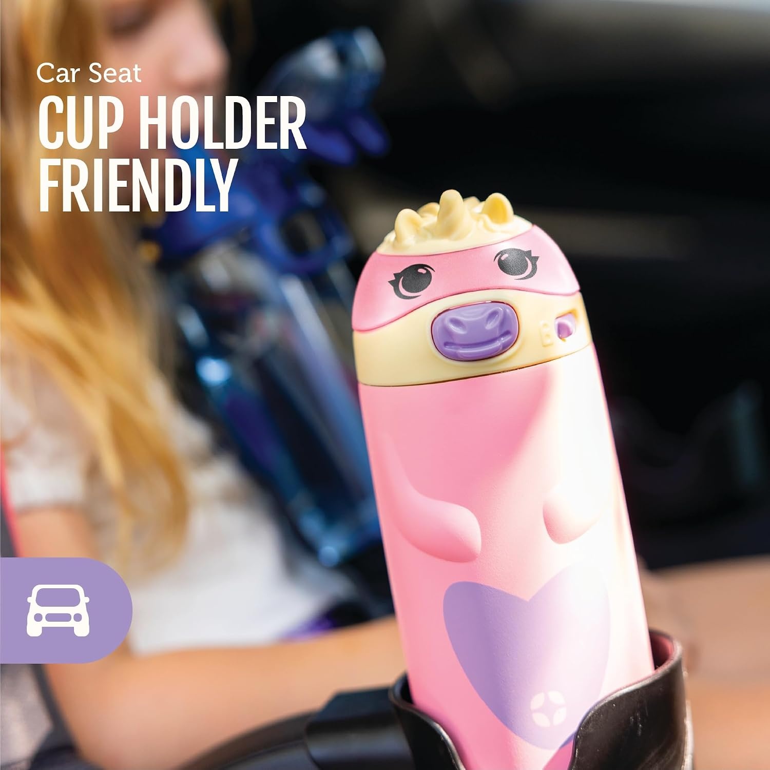 image:imageEllo Ellies 12oz Stainless Steel Leakproof Kids Water Bottle Firetruck Insulated kids water bottle with straw leakproof locking lid carry handle and stainless steel fun design for schoolCat