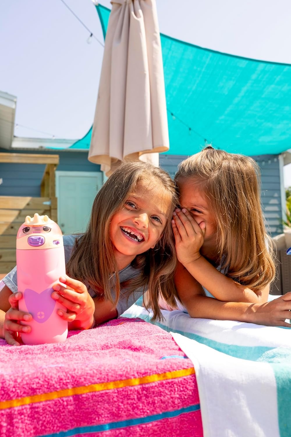 image:imageEllo Ellies 12oz Stainless Steel Leakproof Kids Water Bottle Firetruck Insulated kids water bottle with straw leakproof locking lid carry handle and stainless steel fun design for schoolUnicorn