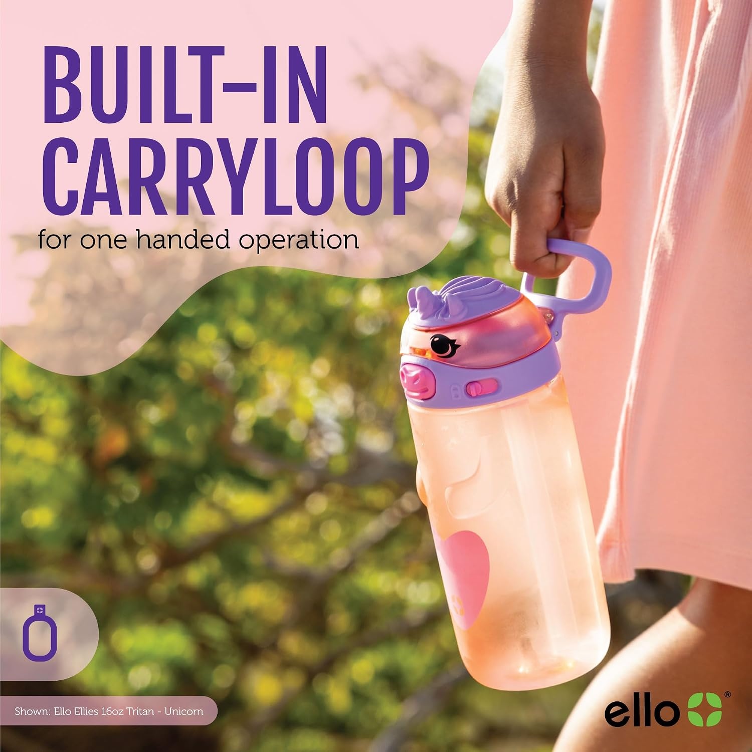 image:imageEllo Ellies 12oz Stainless Steel Leakproof Kids Water Bottle Firetruck Insulated kids water bottle with straw leakproof locking lid carry handle and stainless steel fun design for schoolCat