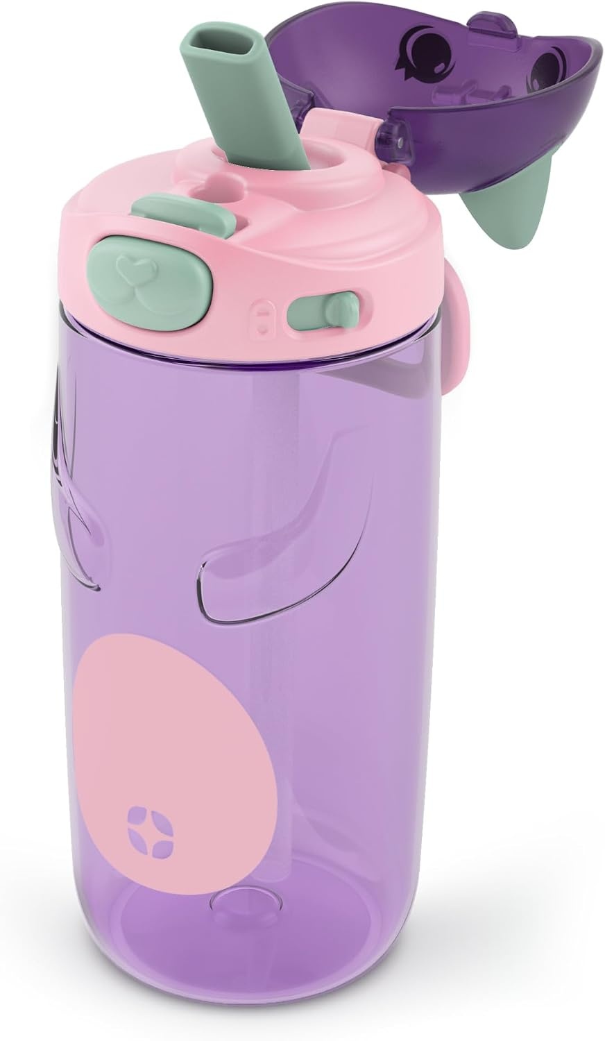image:imageEllo Ellies 12oz Stainless Steel Leakproof Kids Water Bottle Firetruck Insulated kids water bottle with straw leakproof locking lid carry handle and stainless steel fun design for schoolCat