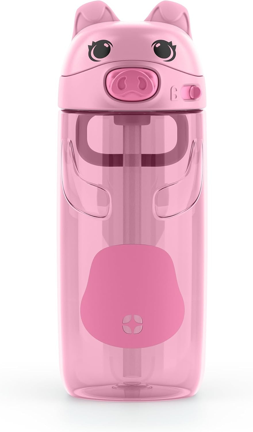 image:imageEllo Ellies 12oz Stainless Steel Leakproof Kids Water Bottle Firetruck Insulated kids water bottle with straw leakproof locking lid carry handle and stainless steel fun design for schoolPig