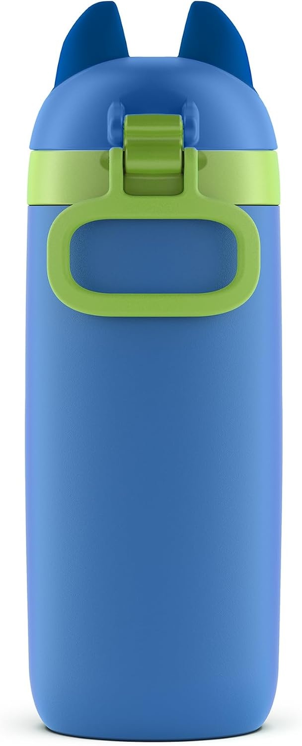 image:imageEllo Ellies 12oz Stainless Steel Leakproof Kids Water Bottle Firetruck Insulated kids water bottle with straw leakproof locking lid carry handle and stainless steel fun design for schoolDog