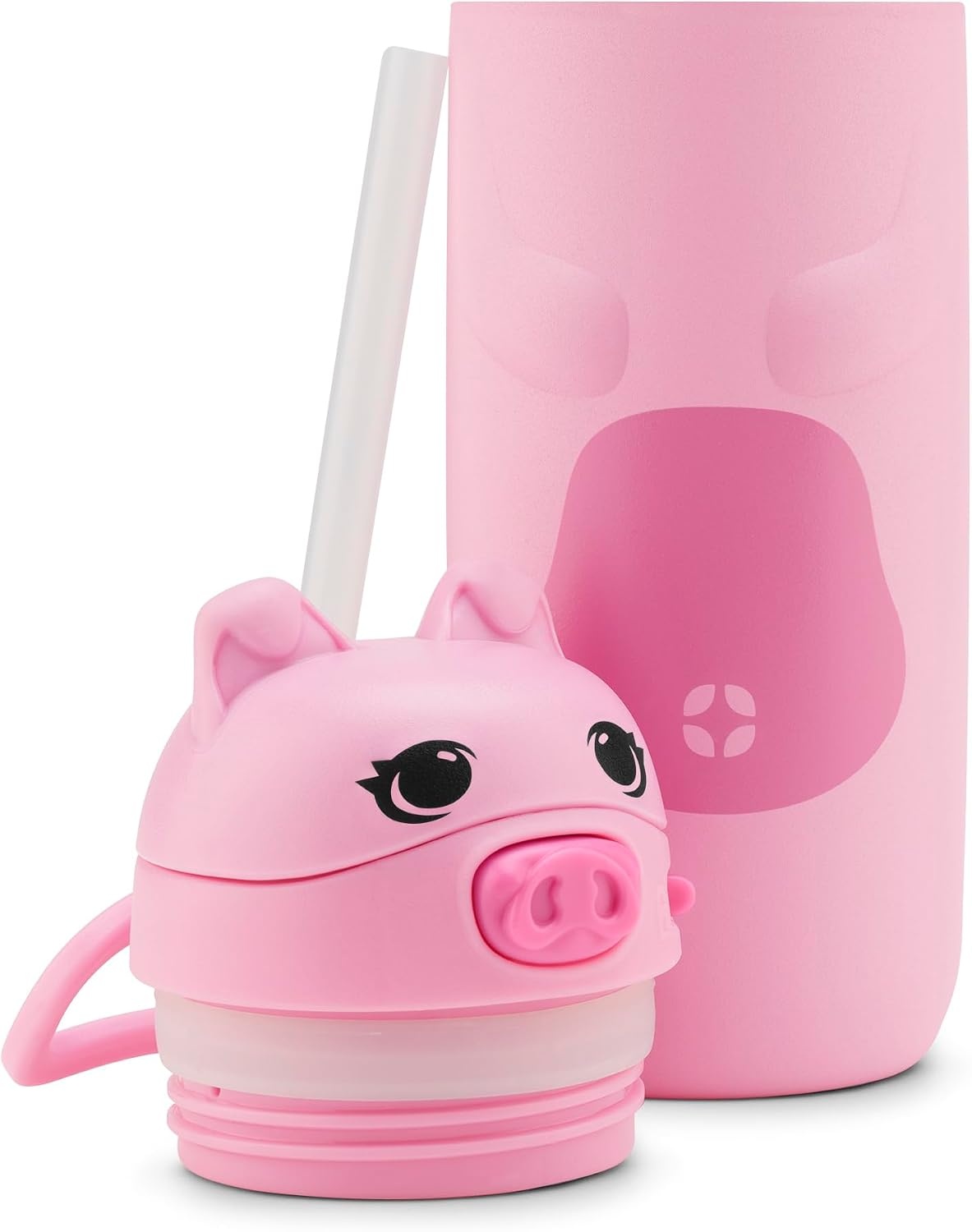 image:imageEllo Ellies 12oz Stainless Steel Leakproof Kids Water Bottle Firetruck Insulated kids water bottle with straw leakproof locking lid carry handle and stainless steel fun design for schoolPig