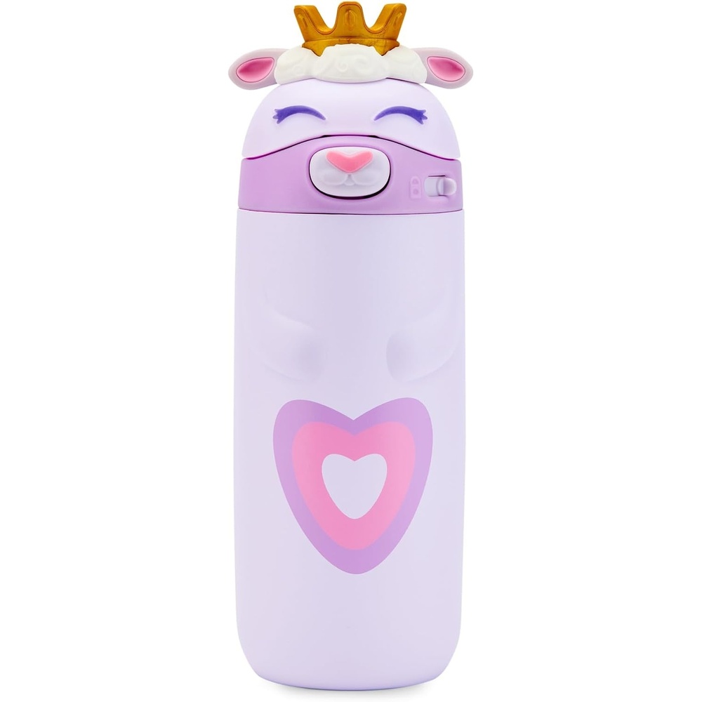image:imageEllo Ellies 12oz Stainless Steel Leakproof Kids Water Bottle Firetruck Insulated kids water bottle with straw leakproof locking lid carry handle and stainless steel fun design for schoolLamb Princess