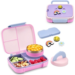 Ello Benni Kids Bento Lunch Box with Insulated Food Jar & Ice Pack, Wave Rider(Sugar Coated)