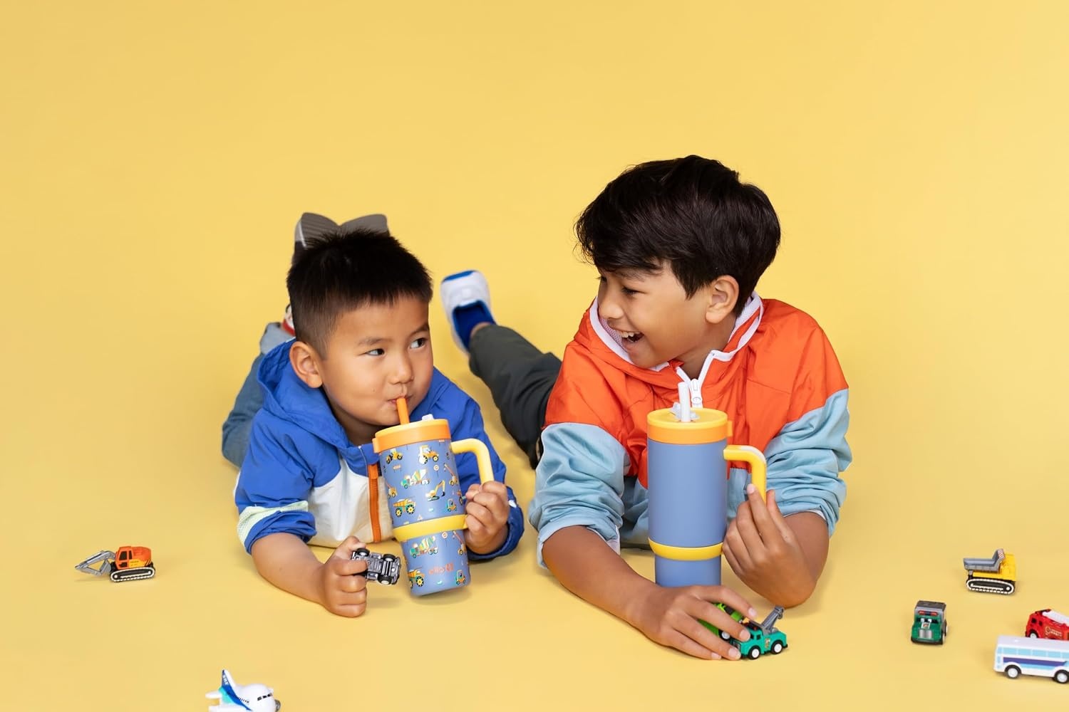 image:imageEllo Oasis Go 14oz Insulated Stainless Kids Tumbler with Straw A La Mode Leakproof kids tumbler with top handle and retracting straw BPAfree keeps drinks cold great for school and travelLighthouse