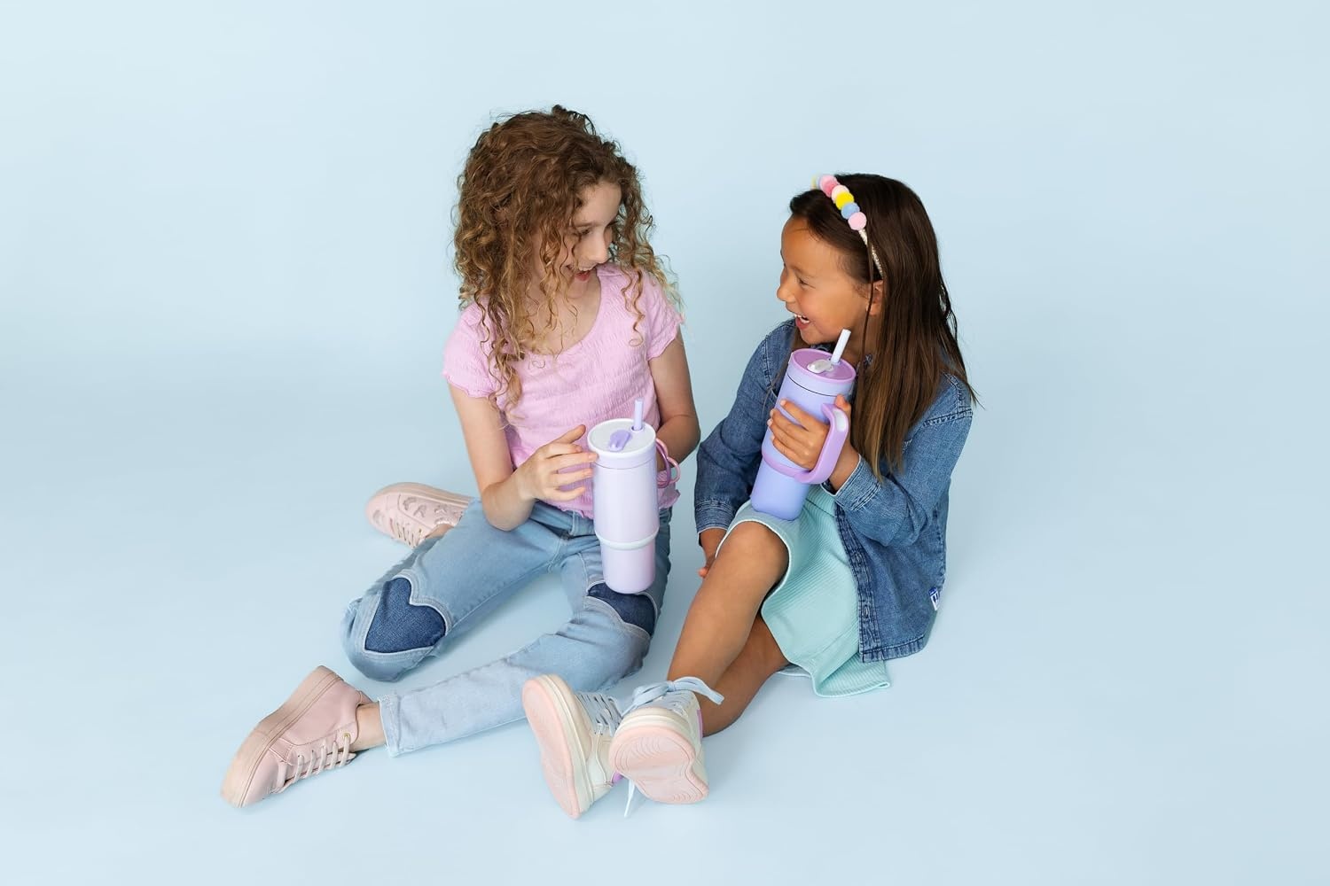 image:imageEllo Oasis Go 14oz Insulated Stainless Kids Tumbler with Straw A La Mode Leakproof kids tumbler with top handle and retracting straw BPAfree keeps drinks cold great for school and travelLavender Fields