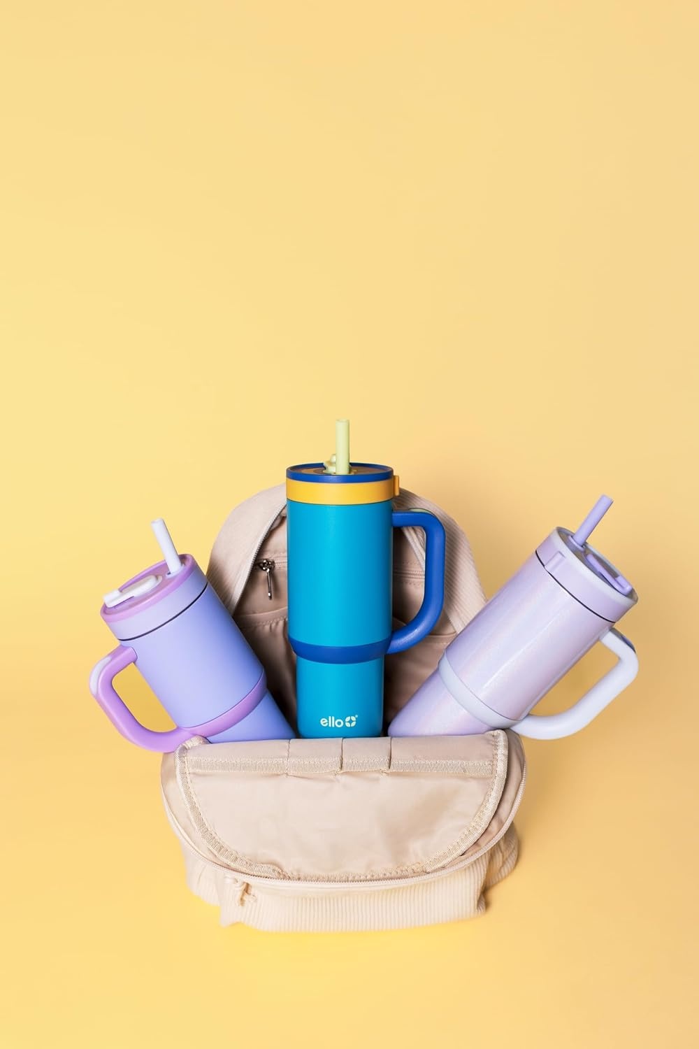 image:imageEllo Oasis Go 14oz Insulated Stainless Kids Tumbler with Straw A La Mode Leakproof kids tumbler with top handle and retracting straw BPAfree keeps drinks cold great for school and travelGlacier