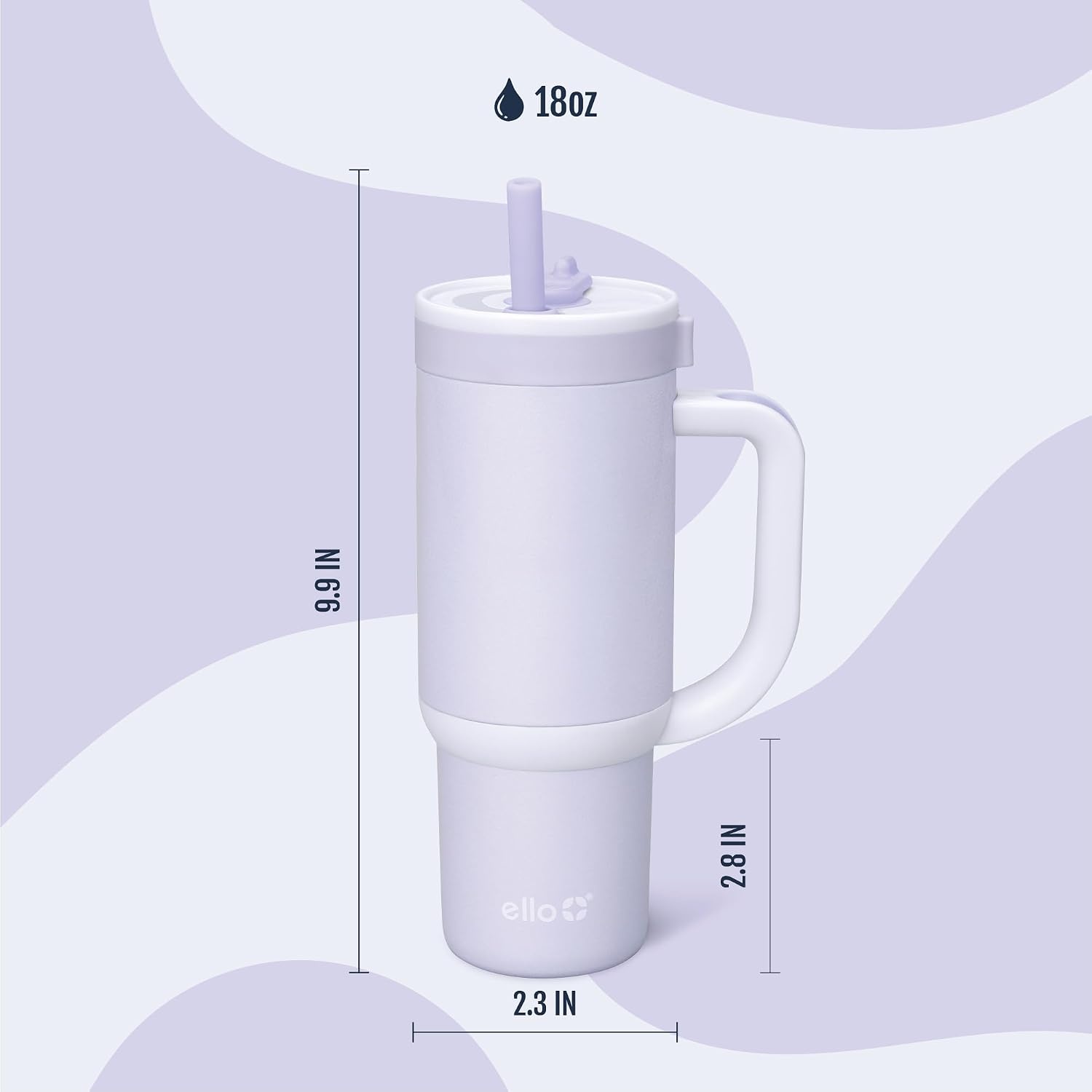 image:imageEllo Oasis Go 14oz Insulated Stainless Kids Tumbler with Straw A La Mode Leakproof kids tumbler with top handle and retracting straw BPAfree keeps drinks cold great for school and travelShiny Purple
