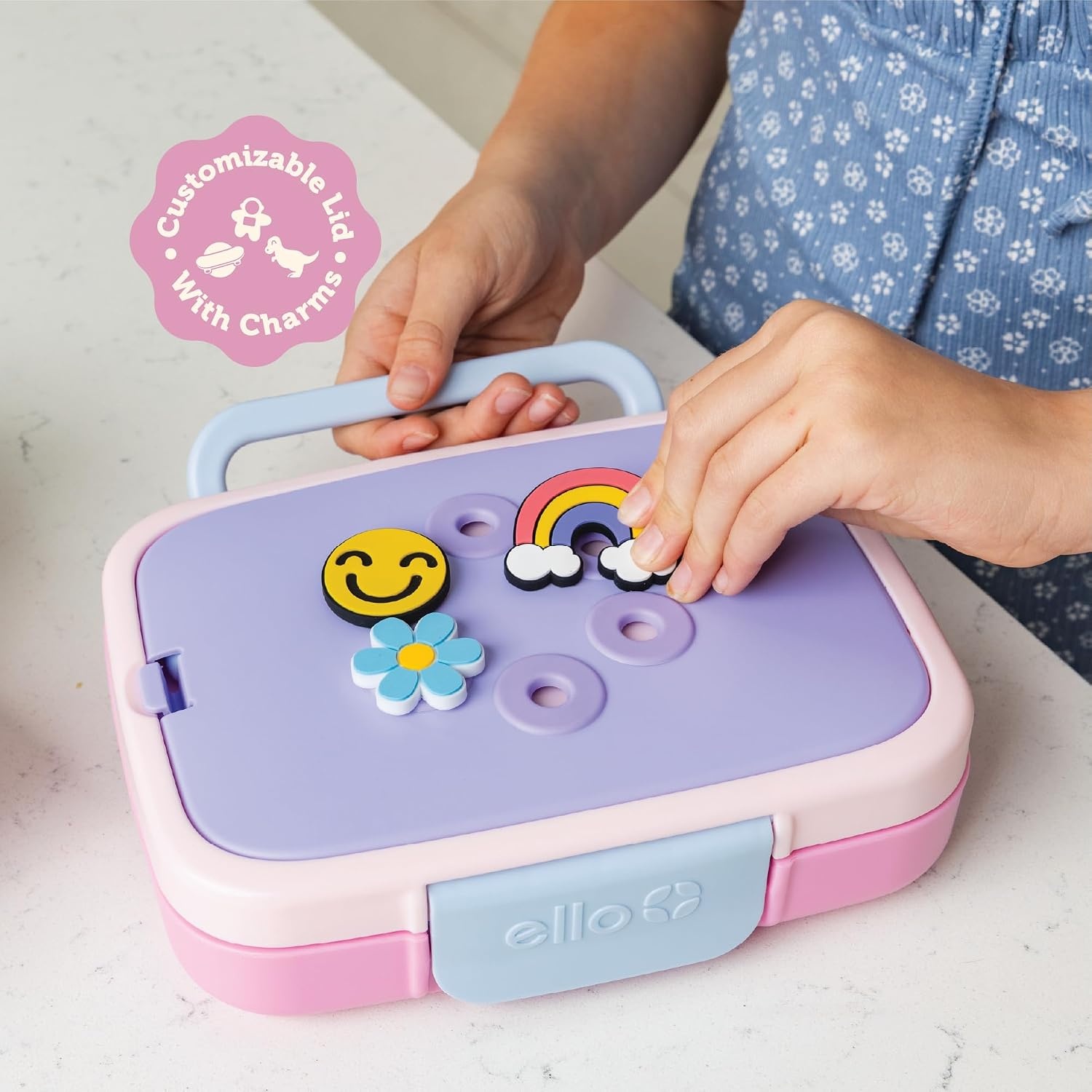 image:imageEllo Benni Kids Bento Box with Insulated Food Jar and Ice Pack Leakproof Lunch Container 3 Compartments Charm Compatible Hot and Cold Food Storage for School Lunch and Field Trips Junior CadetJunior Cadet