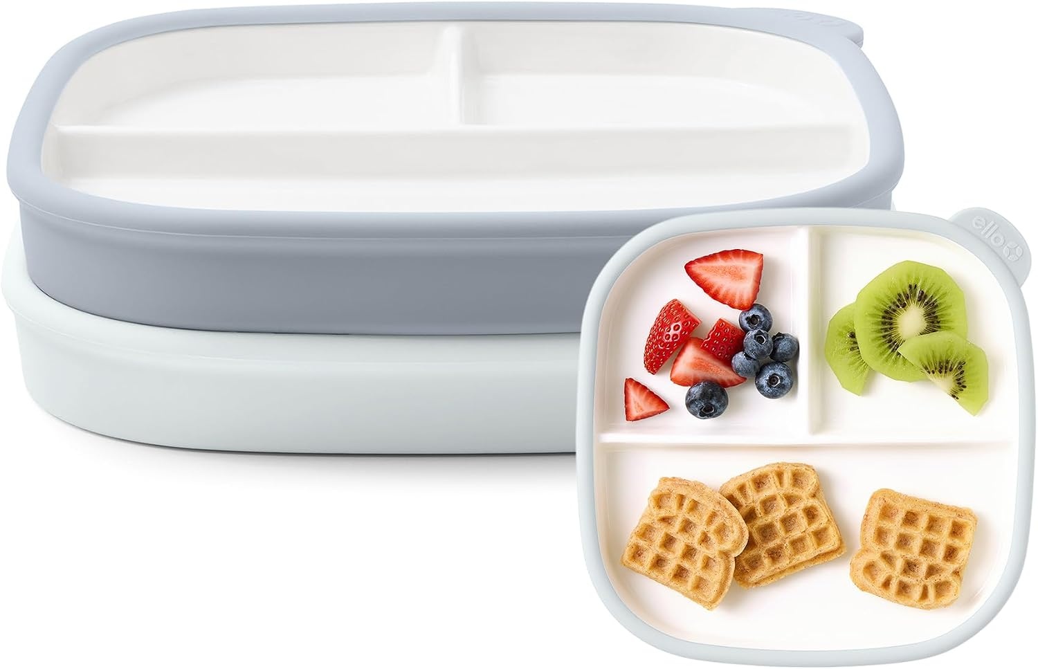 image:imageEllo Clean Start Toddler Dinner Plate 2 Pack BPAFree Ceramic Plates with Divider amp Silicone Sleeve for BabiesToddlers Microwave amp Dishwasher Safe High Chair Friendly Cashmere PinkDuneQuiet Tide