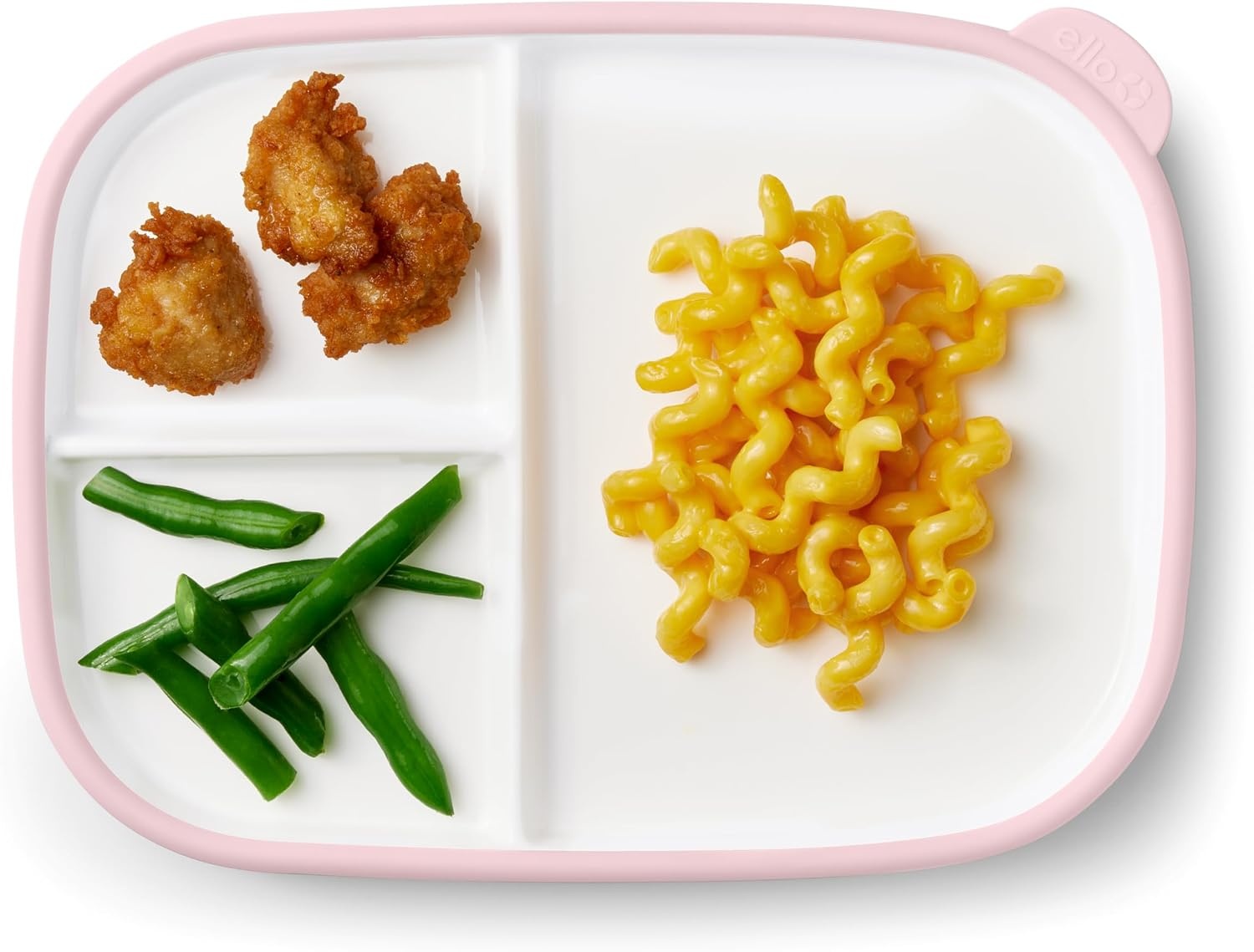 image:imageEllo Clean Start Toddler Dinner Plate 2 Pack BPAFree Ceramic Plates with Divider amp Silicone Sleeve for BabiesToddlers Microwave amp Dishwasher Safe High Chair Friendly Cashmere PinkDuneCashmere Pink