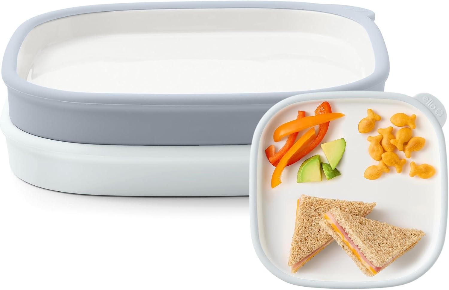 image:imageEllo Clean Start Toddler Dinner Plate 2 Pack BPAFree Ceramic Plates with Divider amp Silicone Sleeve for BabiesToddlers Microwave amp Dishwasher Safe High Chair Friendly Cashmere PinkDuneQuiet Tide