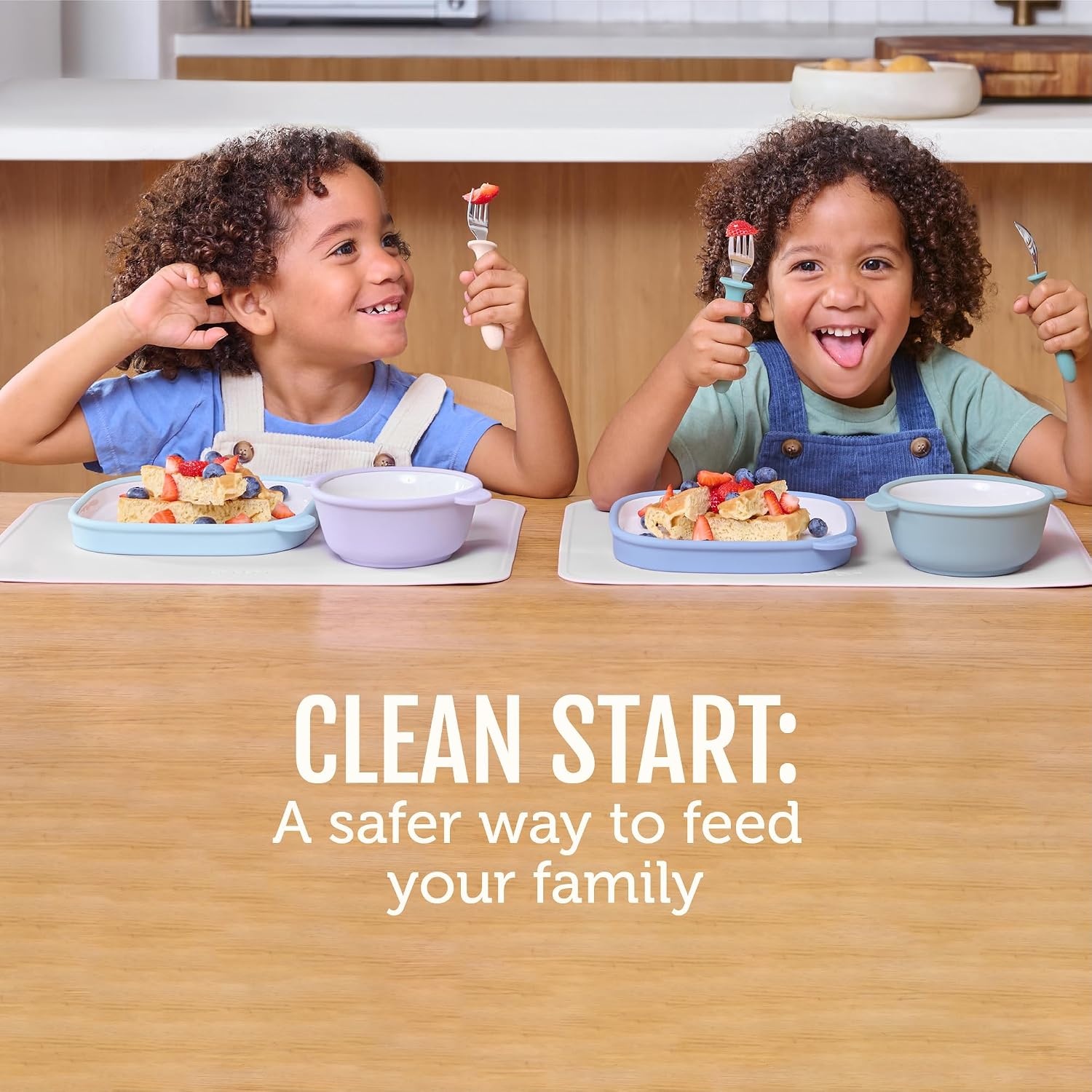 image:imageEllo Clean Start Toddler Dinner Plate 2 Pack BPAFree Ceramic Plates with Divider amp Silicone Sleeve for BabiesToddlers Microwave amp Dishwasher Safe High Chair Friendly Cashmere PinkDuneCashmere Pink
