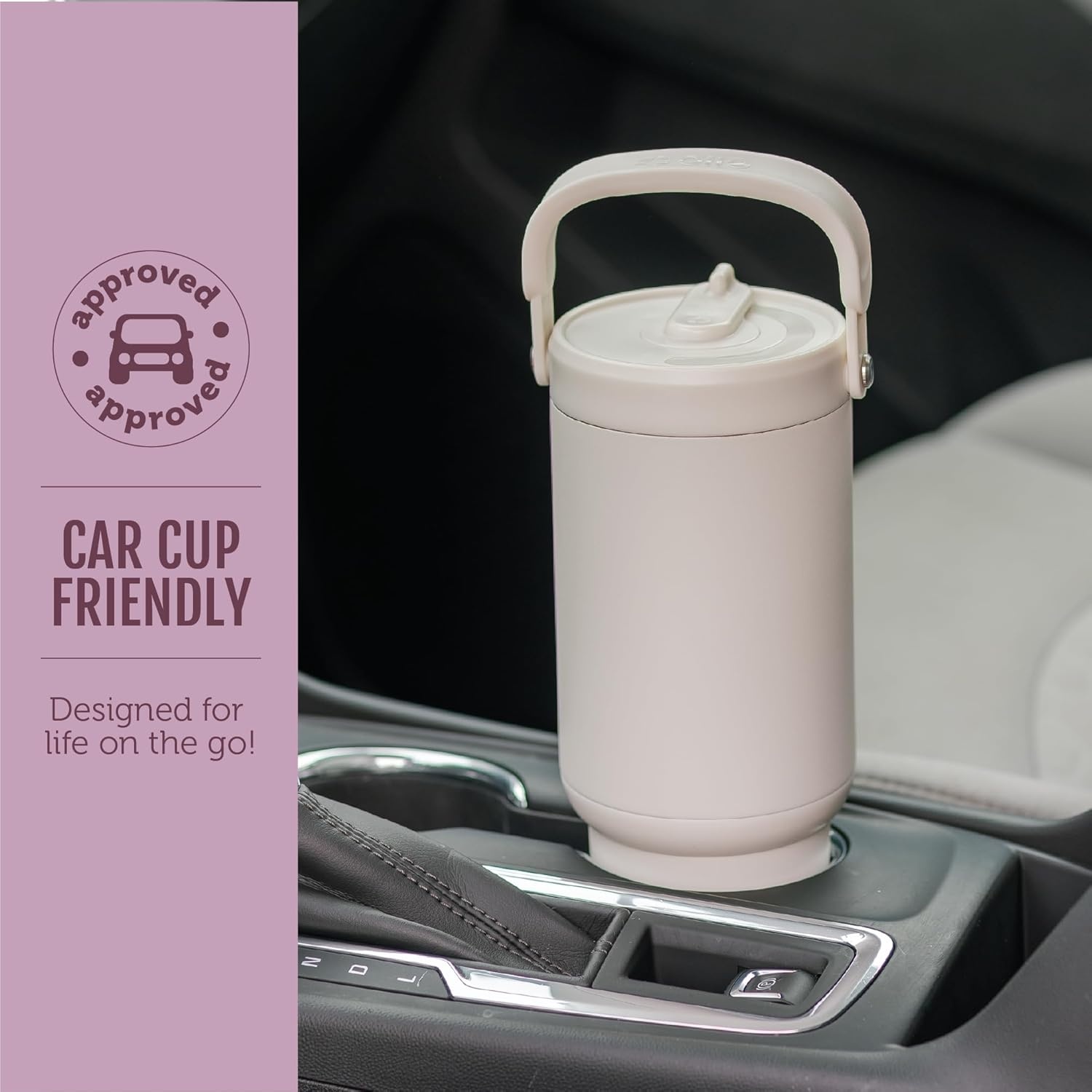 image:imageEllo Oasis Go 32oz Tumbler with Top Handle and Retracting Straw Reusable Insulated Stainless Steel Cup 100 Leakproof Water Bottle 24 Hours Cold Cup Holder Friendly For Travel Black LaceWild Rasberry